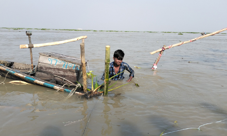 মেঘনায় লঞ্চের ধাক্কায় ট্রলার ডুবি, আহত ৩