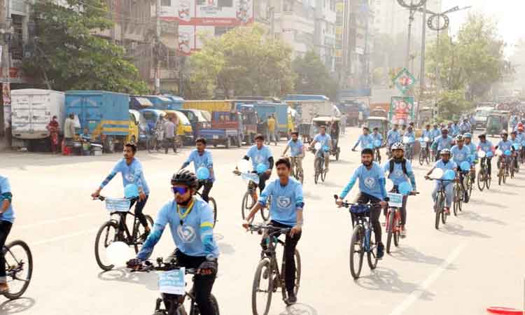 নারায়ণগঞ্জে সাইকেল র‍্যালি ও পদযাত্রা