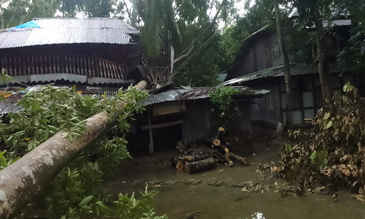 বাউফলে ২০ মিনিটের ঘূর্ণিঝড়ে ব্যাপক ক্ষতি  