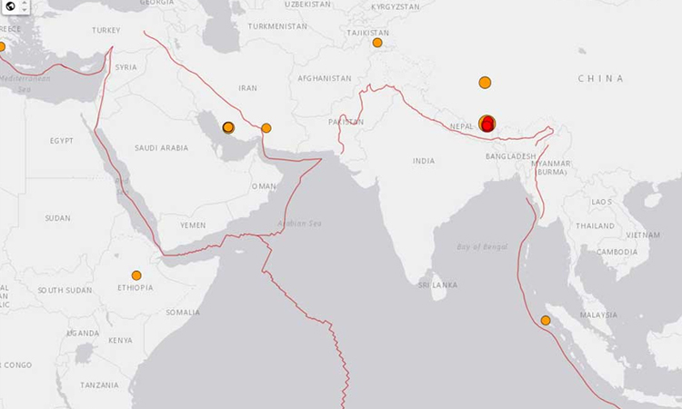 ৭.১ মাত্রার ভূমিকম্পে কাঁপল চীন-নেপাল সীমান্ত